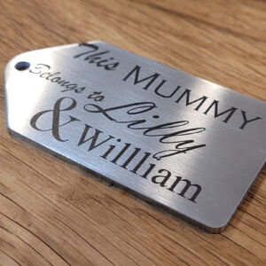 Custom etched stainless steel keyfob